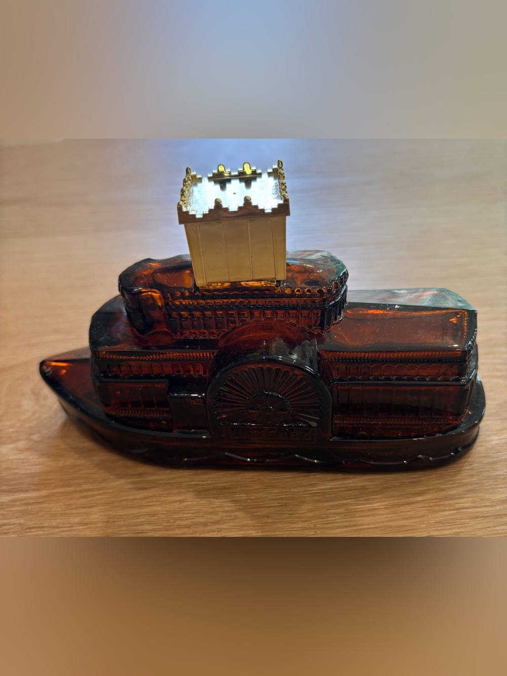 Avon Side Wheeler riverboat bottle with box